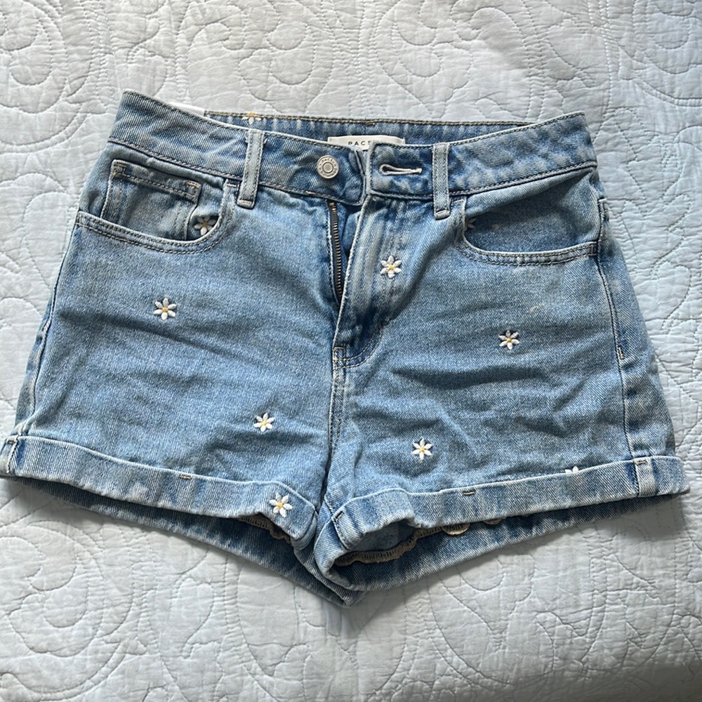 Pacsun Flower Jean Shorts